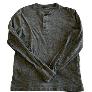 J Crew Charcoal Long Sleeve Henley Men’s Small